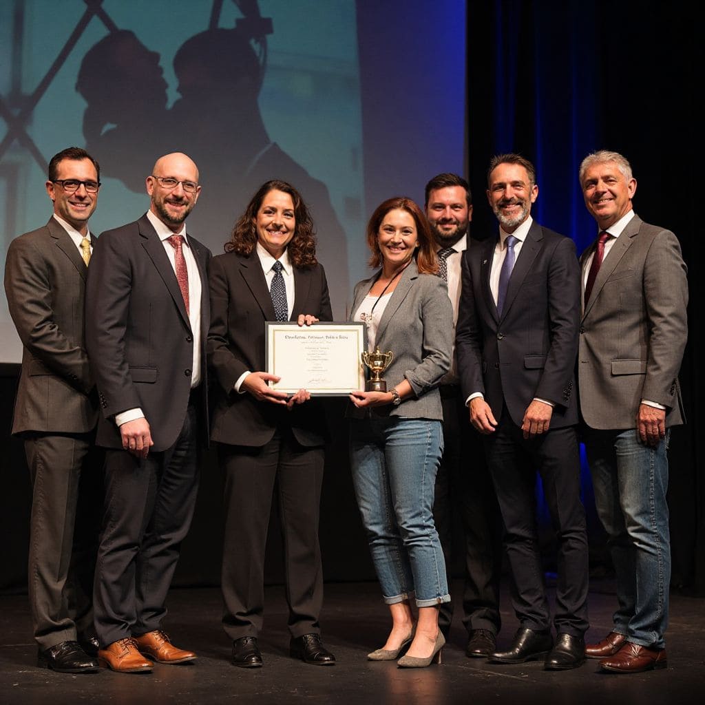 Paroleenmimer team receiving environmental award