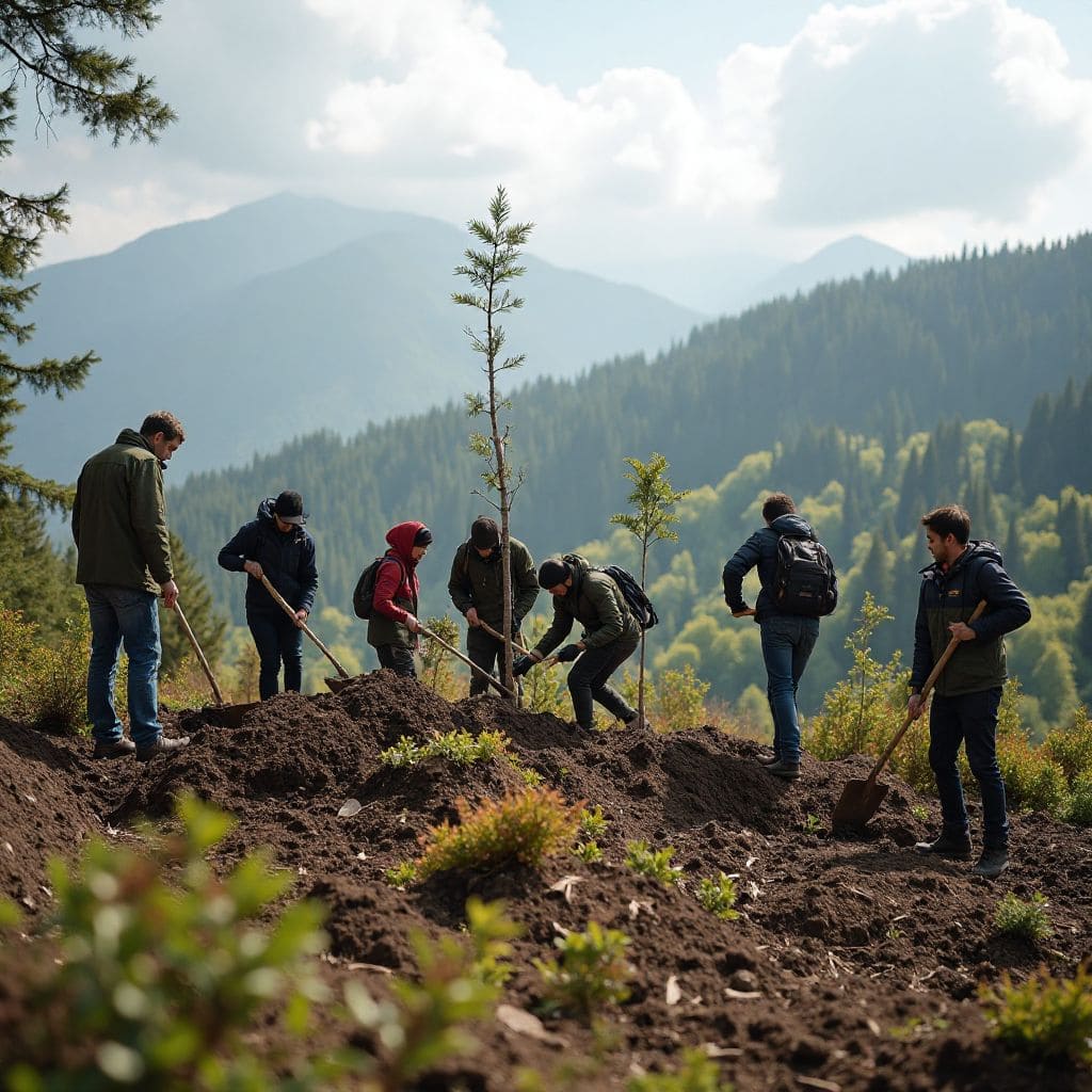 Community reforestation project in the Carpathians