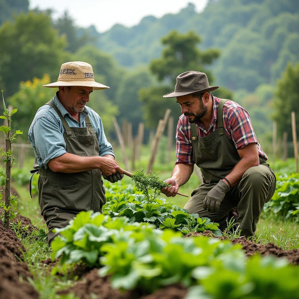 Organic farming initiative with local farmers